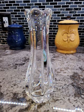 Vintage Orrefors Crystal Vase By Jan Johansson Signed
