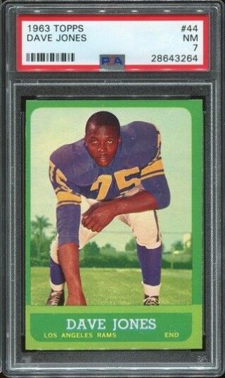 1963 Topps 44 Dave Deacon Jones Rc Psa 7 Los Angeles Rams Hof