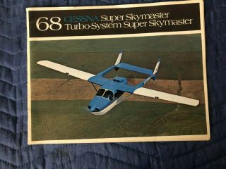 Vintage 1968 Cessna Aircraft Skymaster Factory Oem Brochure Gift