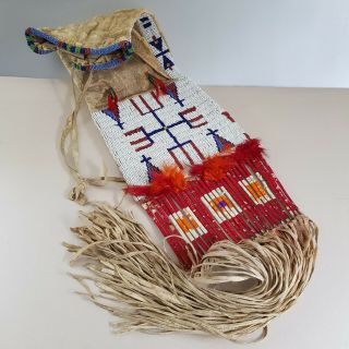Antique Sioux (Lakota) Beaded and Quilled Pipe Bag,  Amos Gottschall,  circa 1890 2