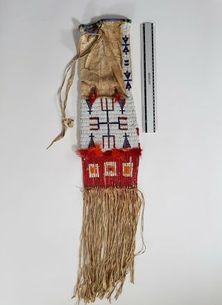 Antique Sioux (Lakota) Beaded and Quilled Pipe Bag,  Amos Gottschall,  circa 1890 3