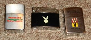 3 Vintage Cigarette Lighters Zippo And Playboy Japan Take A Look