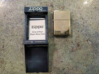 Vintage 1997 Brass Zippo Lighter Uss Independence Cv62 Usa W Case & Paperwork