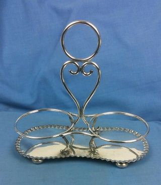 Vintage Joseph Rogers And Sons Silver Plated Pickle Jar Stand (g)