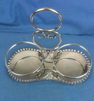 Vintage Joseph Rogers And Sons Silver Plated Pickle Jar Stand (G) 3