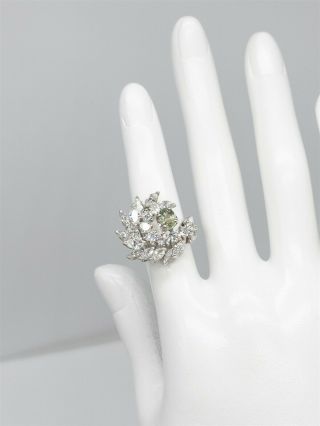 Antique 1950s $10,  000 3.  50ct Natural Alexandrite Vs G Diamond Platinum Ring 10g