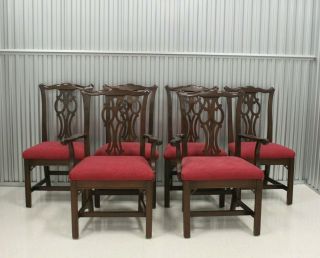 Ethan Allen Chippendale Style Solid Cherry Dining Table With Chairs 11 - 6093 2