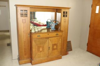 Shop Of The Crafters Mission / Arts & Crafts Dining Table Server & China Cabinet