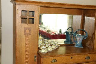 Shop Of The Crafters Mission / Arts & Crafts Dining Table Server & China Cabinet 3