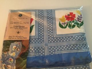 Vtg Owen Factory Nos Blanket Flower Boxes 72 X 90 Twin Full Made In Usa