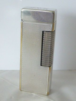 Fine Vintage Swiss Made Dunhill Silver Plated Lighter Usa Patent Re 24163