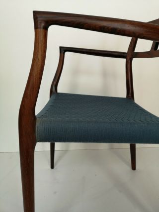 Danish Mid Century Modern Rosewood Arm Chair by Niels Moller 3