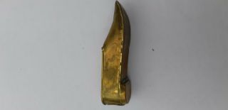 Antique Vesta Match Safe Figural Brass Shoe With Cigar Cutter