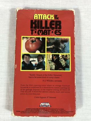 Attack of The Killer Tomatoes Musical Comedy 1981 VHS VTG Horror Movie Cult 2