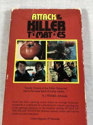 Attack of The Killer Tomatoes Musical Comedy 1981 VHS VTG Horror Movie Cult 3