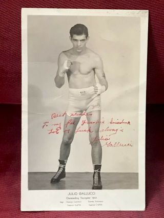 Vintage B/w Signed Boxing Photo Julio “johnny Duke” Gallucci 1943