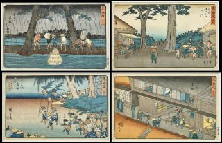24 Antique Japanese Woodblock Prints UTAGAWA HIROSHIGE 2