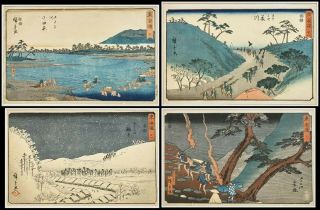 24 Antique Japanese Woodblock Prints UTAGAWA HIROSHIGE 3