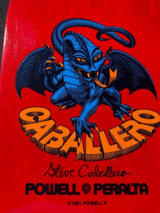 Vintage 1981 Powell Peralta Rare NOS Steve CAB Caballero Skateboard 2