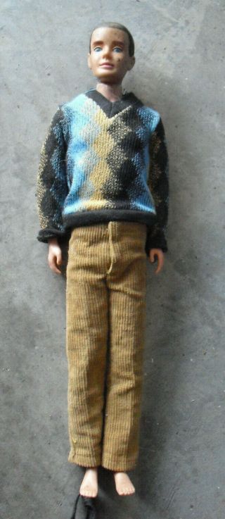 Vintage 1960 Mattel Japan Ken Allen 4 Doll With Fuzzy Hair And Clothes
