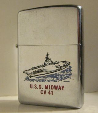 1979 Us Navy Zippo Uss Midway Cv - 41 Aircraft Carrier