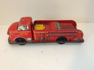 Vintage Marx Tin Litho Friction Fire Truck