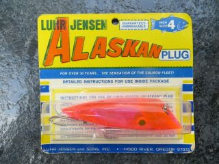 Vintage In Package Luhr Jensen Alaskan Salmon Plug - Pink - 4 Inch