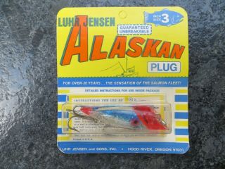 Vintage In Package Luhr Jensen Alaskan Salmon Plug - Red & Blue - 3 Inch