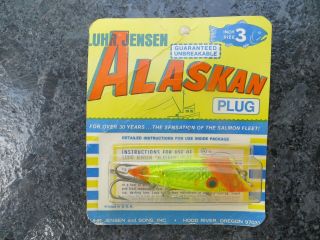 Vintage In Package Luhr Jensen Alaskan Salmon Plug - Red & Yellow - 3 Inch