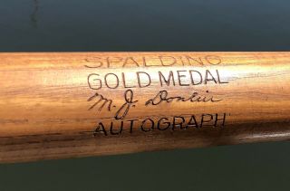 Rare 1908 - 11 Antique Baseball Bat Spalding Gold Medal Autograph Mike J Donlin