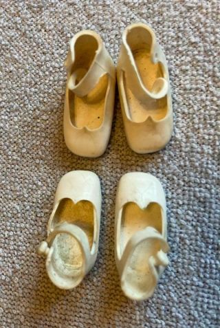 Two Pairs White Vintage 1950s Shoes For 8 " Betsy Mccall Doll