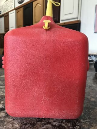 Vintage Red Plastic Chilton P20 Gas Can,  2 Gallons - 12 Ounces Made In USA Pre Ban 2