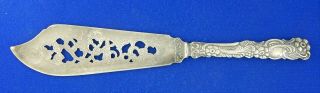 Vintage Nils Johan Sweden Ornate Silverplate 9 " Ice Cream Knife Pierced Blade