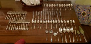 Vintage 1950 Gorham Lily Of The Valley 75 Piece Sterling Silver Flatware Set