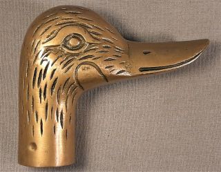 Vintage Brass Duck Head Walking Stick Handle