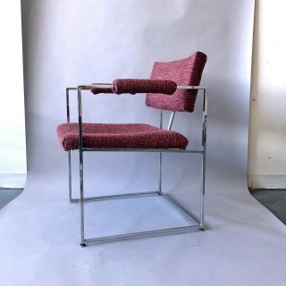 Thayer Coggin Milo Baughman 1188 Dining Chair Vintage 1970s Set 4 Chrome Chairs
