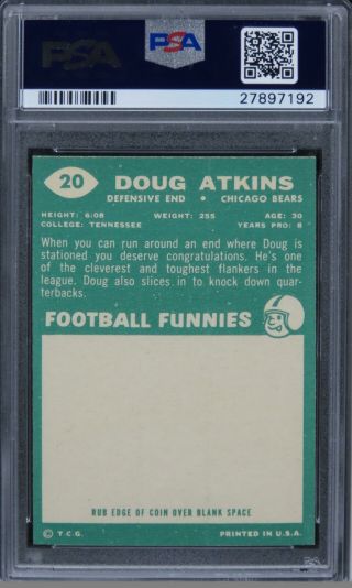 1960 Topps Doug Atkins HOF 20 PSA 9 2