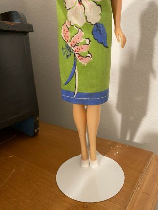 Vintage Barbie Clone Outfit Green Blue Cotton Dress DRESS & Shoes 1960’s 2