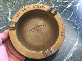 Vintage Brass Ashtray From Battle Ship.  Very Rare