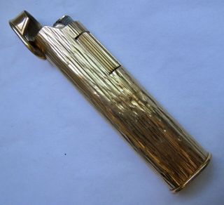 Vintage Dunhill Slim Gold Plated Butane Lighter Ex Cond