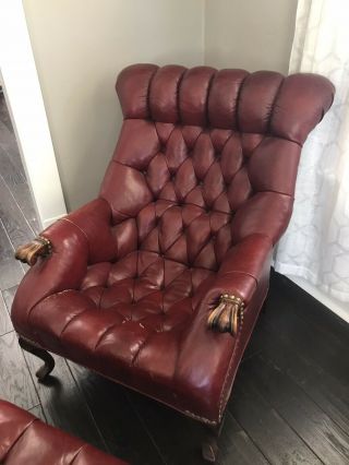 Vintage Leather Club Chair And Ottoman Rip Van Lee Chair,  Forslund Furniture 2