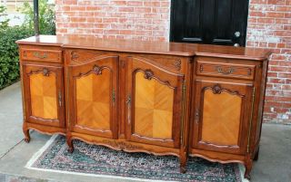French Antique Louis Xv 2 Tone Color Walnut Sideboard / Buffet