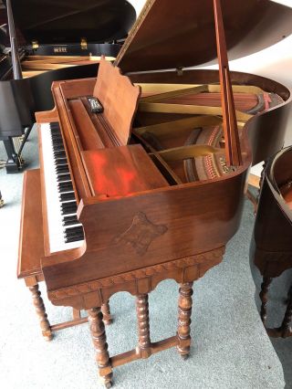 Antique Apollo Wurlitzer Baby Grand Piano Pianodisc Cd Player W/ Yamaha Bench