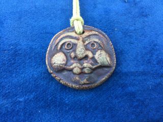 Vintage Handcrafted Man On Moon Artisan Jewelry Necklace Sculpture Art Unique