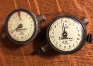 Pair Vintage Federal Dial Indicator,  Model B3k,  Div.  00025,  Miracle Movement