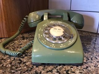 Vintage Western Electric Bell System C/d 500 Avocado Green Rotary Desk Phone