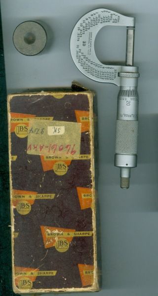 Vintage Brown & Sharpe Micrometer Caliper 0 - 1 "