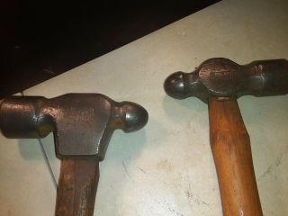 PLUMB VINTAGE 8 OZ And 12 oz BALL PEEN HAMMERS SET OF 2 TOOLS.  Awesome pair 2