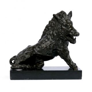 Italian Grand Tour Bronze Sculpture “borghese Wild Boar” After The Antique