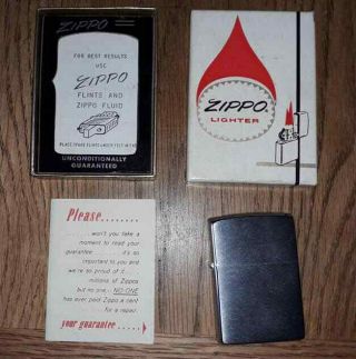 Vintage Zippo Lighter 1950 - 1957 Pat 2517191 With Paperwork